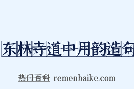 东林寺道中用韵造句是什么意思的图片